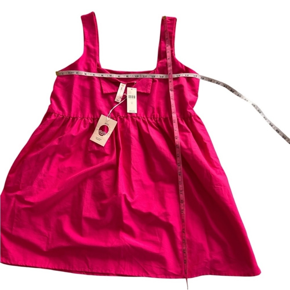 NWT ANTHROPOLOGIE/Daily Practice Vibrant Pink Sleeveless Babydoll Dress SZ S - Picture 5 of 6